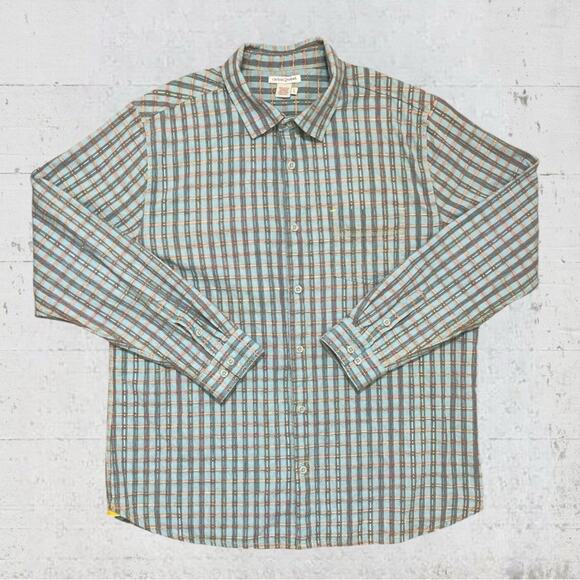 Carbon2Cobalt Men’s Size Large Blue Plaid Long Sleeve Button Down - Picture 1 of 9